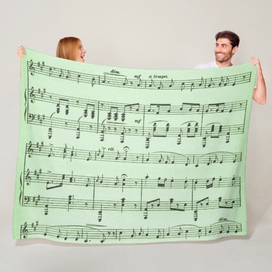 Green Sheet Muziek Fleece Deken (In situ)