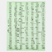 Green Sheet Muziek Fleece Deken (Voorkant)