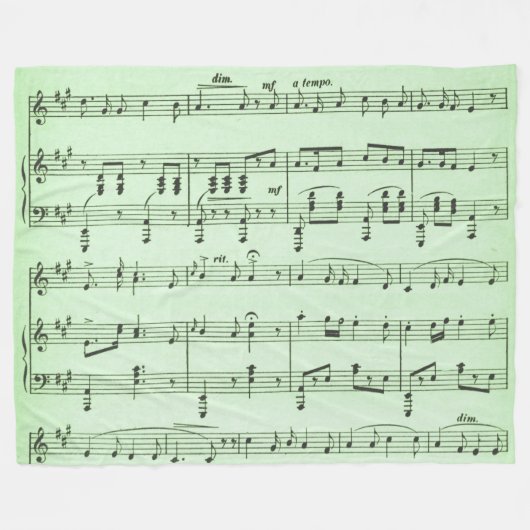 Green Sheet Muziek Fleece Deken (Voorkant (Horizontaal))