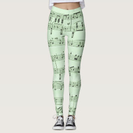 Green Sheet Muziek Leggings