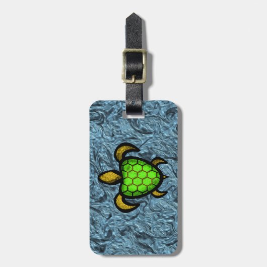 Green Shell Turtle Bagagelabel (Voorkant verticaal)