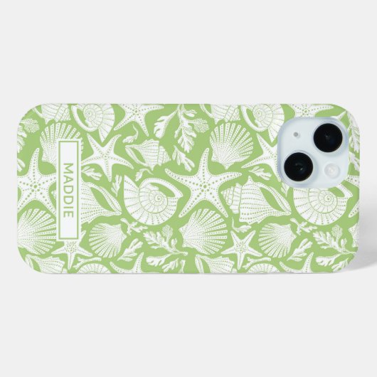 Green Shells Personalized Case-Mate iPhone Case (Achterkant (horizontaal))