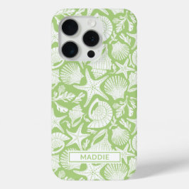Green Shells Personalized iPhone 15 Pro Case