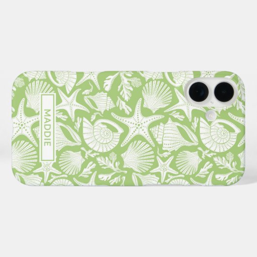 Green Shells Personalized Case-Mate iPhone Case (Achterkant (horizontaal))