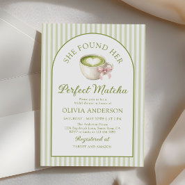 Green She's Gevonden Haar Perfecte Matcha Bruidsui Kaart