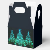 Green Shine of Stars on Christmas Tree Dark Bedankdoosjes (Geopend)