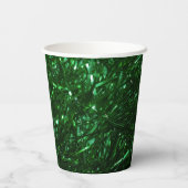 green shiny christmas tree leaves papieren bekers (Achterkant)
