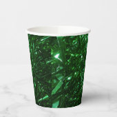 green shiny christmas tree leaves papieren bekers (Links)