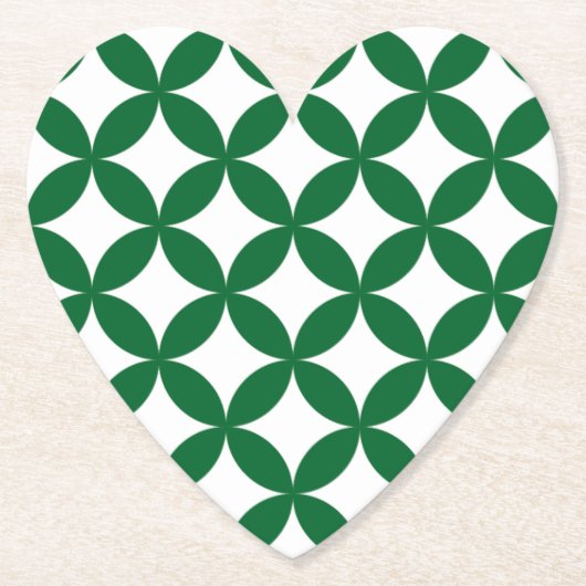 Green Shippo Heart Paper Onderzetter (Voorkant)