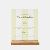 Green Signature Cocktails Wedding Acryl Bord (Voorkant)