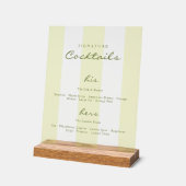 Green Signature Cocktails Wedding Acryl Bord (Hoek)