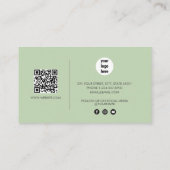 Green Signature Script QR Code Social Media Visitekaartje (Achterkant)