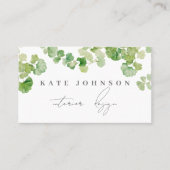 Green Signature Script QR Code Social Media Visitekaartje (Voorkant)