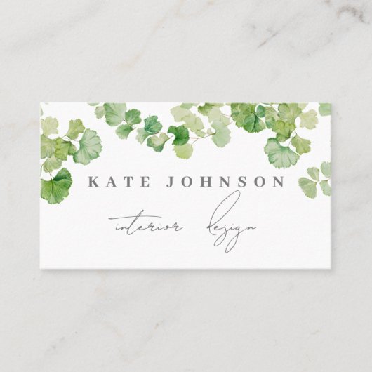 Green Signature Script QR Code Social Media Visitekaartje (Voorkant)