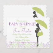 Green Silhouette Baby Sprinkle Kaart (Voorkant / Achterkant)