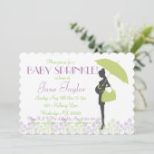 Green Silhouette Baby Sprinkle Kaart (Staand voorkant)