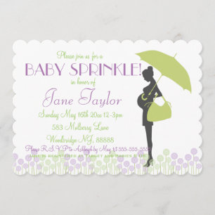 Green Silhouette Baby Sprinkle Kaart