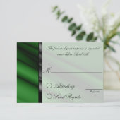 Green Silk Reply Card RSVP Kaartje (Staand voorkant)