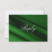 Green Silk Reply Card RSVP Kaartje (Achterkant)