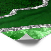 Green Silver Agate Wedding Seating Chart 12 Table Poster (Hoek)