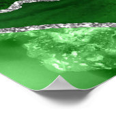 Green Silver Agate Wedding Seating Chart 8 Table Poster (Hoek)