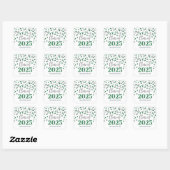Green Silver Confetti Afstuderen 2025 Vierkante Sticker (Vel)