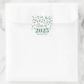 Green Silver Confetti Afstuderen 2025 Vierkante Sticker (Tas)