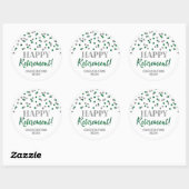 Green Silver Confetti Happy Retirement Ronde Sticker (Vel)