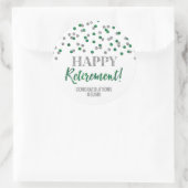 Green Silver Confetti Happy Retirement Ronde Sticker (Tas)