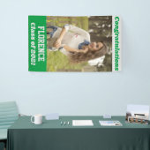 Green Silver Gefeliciteerd Afstuderen Spandoek (Beurs)