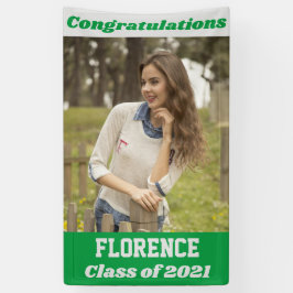 Green Silver Gefeliciteerd Afstuderen Spandoek