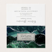Green Silver Glitter Marble Geode Agate Folded Bus Visitekaartje (Buitenkant ongevouwen)