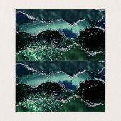 Green Silver Glitter Marble Geode Agate Folded Visitekaartje (Binnenkant ongevouwen)