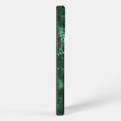 Green Silver Glitter Marble Geode Agate Monogram iPhone Hoesje (Rechterkant)