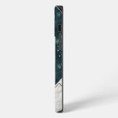 Green Silver Glitter Marble Geode Agate Monogram iPhone Hoesje (Linkerkant)