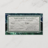 Green Silver Glitter Marble Geode Appointment Card Afsprakenkaartje (Achterkant)