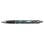 Green Silver Glitter Marble Geode Monogram Pen (Achterkant)