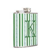 Green Silver Glitter Stripes Monogramed Custom Heupfles (Rechts)