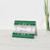 Green, Silver Holly Vines Corporate Kerstmis Kaart (Voorkant)