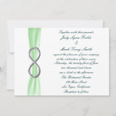 Green Silver Infinity Wedding Invitation Kaart (Voorkant)