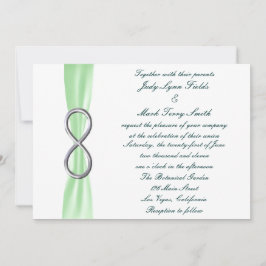 Green Silver Infinity Wedding Invitation Kaart