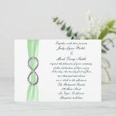 Green Silver Infinity Wedding Invitation Kaart (Staand voorkant)
