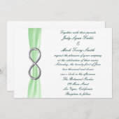 Green Silver Infinity Wedding Invitation Kaart (Voorkant / Achterkant)