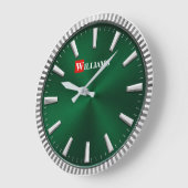 Green & Silver Luxury Emerald Grote Klok (Hoek)