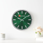 Green & Silver Luxury Emerald Grote Klok (Huis)