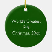 Green Silver Pet-foto kerstversiering Keramisch Ornament (Achterkant)