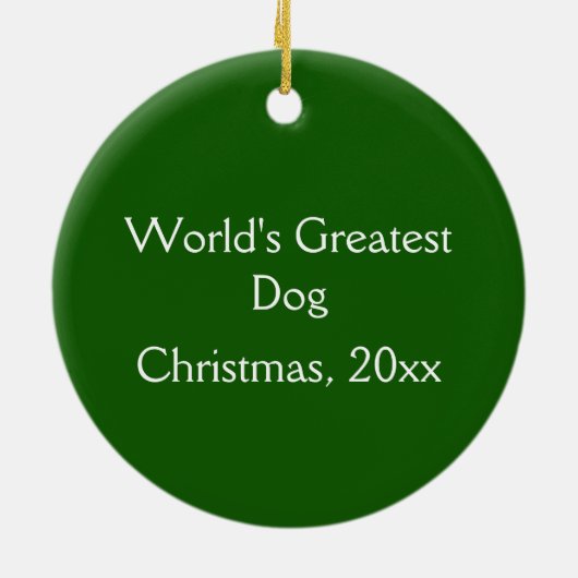 Green Silver Pet-foto kerstversiering Keramisch Ornament (Achterkant)