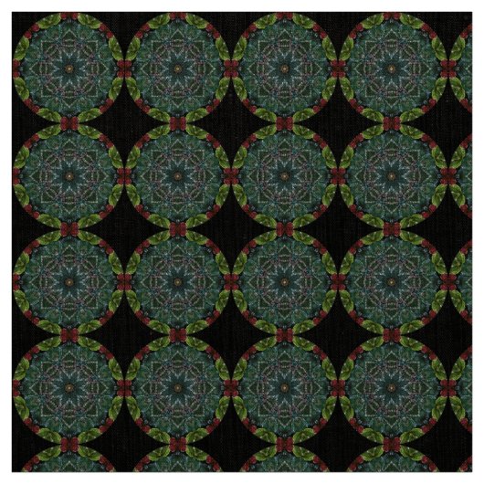 Green Silver Red-kerstverbinding Stof (Swatch)