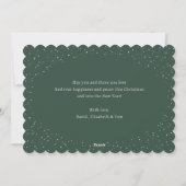Green Silver Snowflake Christmas Card Feestdagenkaart (Achterkant)