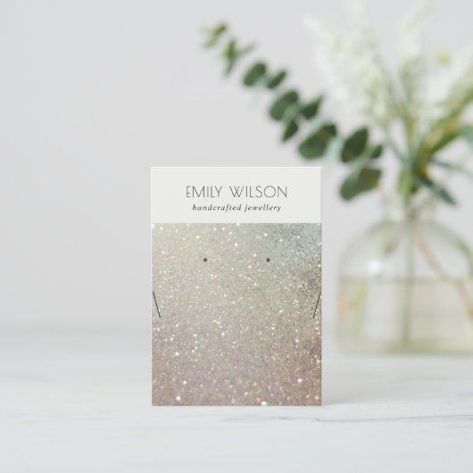 Green Silver Sparkle die het Verharden van Ketting Visitekaartje (Staand voorkant)